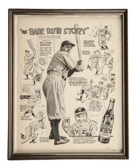 1948 "Babe Ruth Story" Framed Display